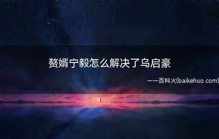 赘婿宁毅怎么解决了乌启豪