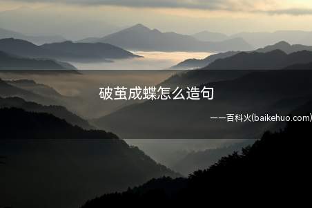 破茧成蝶怎么造句