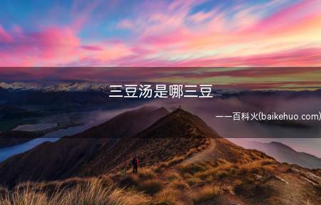 三豆汤是哪三豆