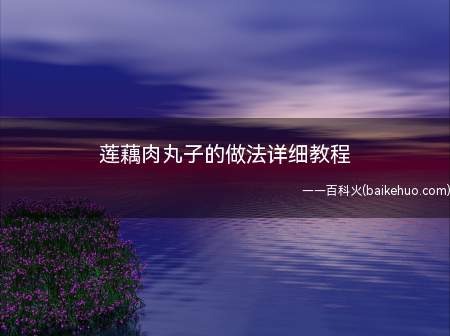 莲藕肉丸子的做法详细教程（莲藕肉丸子的做法步骤图）