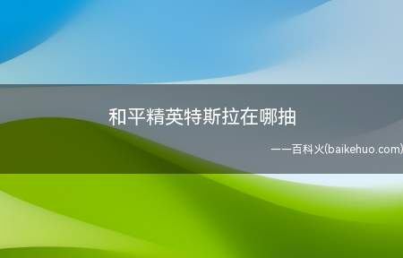 和平精英特斯拉在哪抽