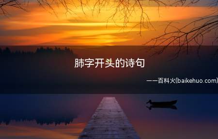 肺字开头的诗句(肺腑生尘,移我超然到三境)