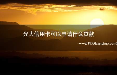 光大信用卡可以申请什么贷款（光大信用卡可以申请的贷款叫心e金）