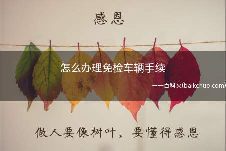 怎么办理免检车辆手续(办理免检的车辆需提前处理完车辆的违章记录)