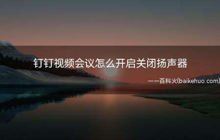 钉钉视频会议怎么开启关闭扬声器