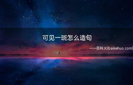 可见一斑怎么造句