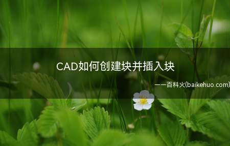CAD如何创建块并插入块(CAD中块的创建及使用方法)