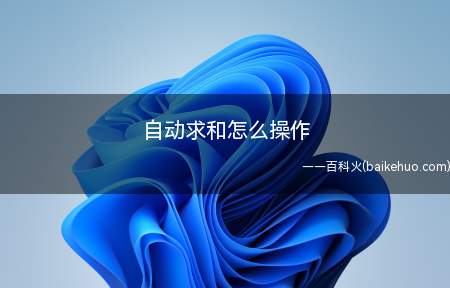 自动求和怎么操作(简单的自动求和操作步骤)