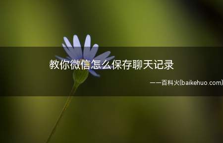 教你微信怎么保存聊天记录(如何保存微信聊天记录)