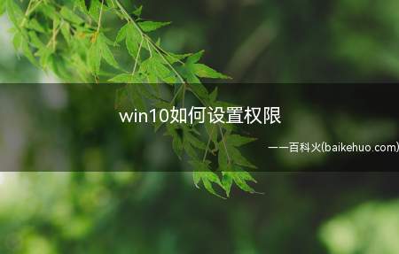 win10如何设置权限(win10操作系统如何设置权限)