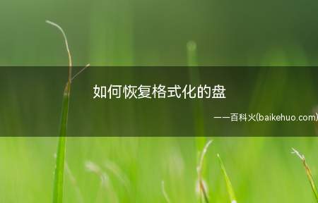 如何恢复格式化的盘(可以快速恢复格式化盘的方法)