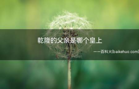乾隆的父亲是哪个皇上（清高宗爱新觉罗弘历(1711年9月25日到1799年2月7日）