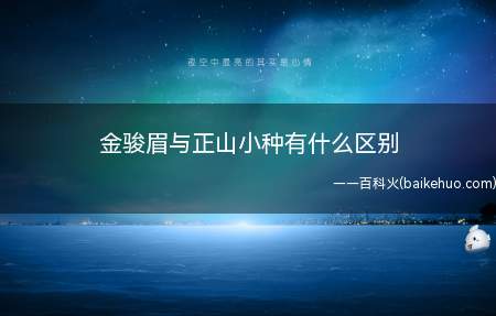 金骏眉与正山小种有什么区别