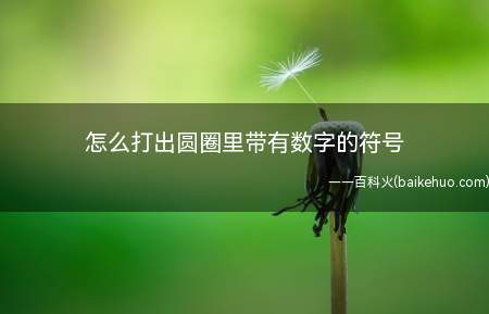 怎么打出圆圈里带有数字的符号（手机中如何打出圆圈里带有数字的符号）
