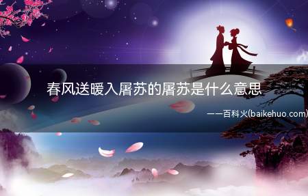 春风送暖入屠苏的屠苏是什么意思