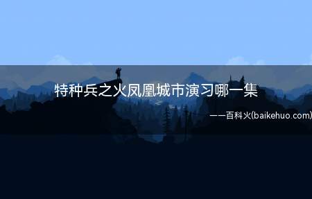 特种兵之火凤凰城市演习哪一集(12集我是特种兵之火凤凰)