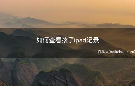 如何查看孩子ipad记录(iPad Pro2018系统)