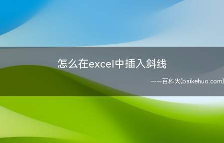 怎么在excel中插入斜线