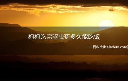狗狗吃完驱虫药多久能吃饭(狗狗吃了体内驱虫药,要过八个小时才能吃饭)