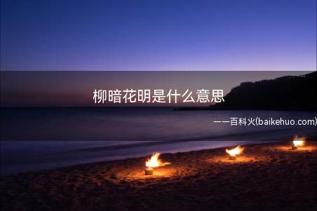 柳暗花明是什么意思