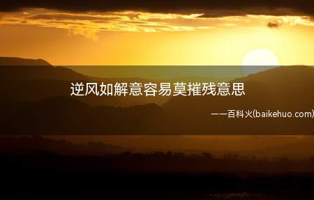 逆风如解意容易莫摧残意思(逆风如解意,容易莫摧残)