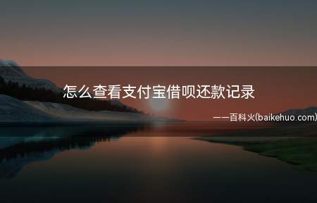 怎么查看支付宝借呗还款记录