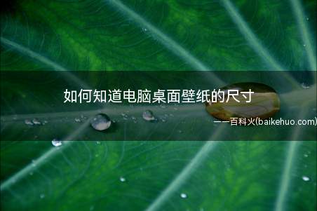 如何知道电脑桌面壁纸的尺寸(怎么知道电脑桌面壁纸的尺寸)