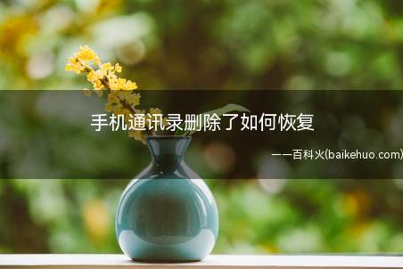 手机通讯录删除了如何恢复(苹果手机数据恢复精灵怎么解决)
