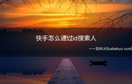 快手怎么通过id搜索人(id搜索人怎么搜索)