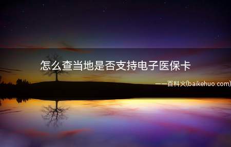 怎么查当地是否支持电子医保卡(如何查询当地是否支持电子医保卡)
