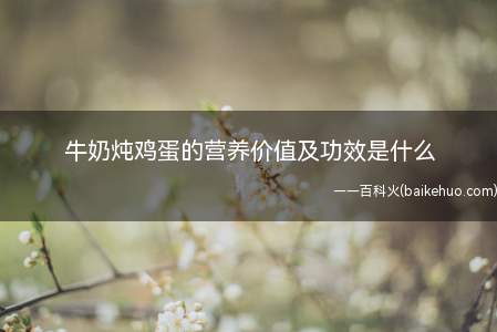 牛奶炖鸡蛋的营养价值及功效是什么