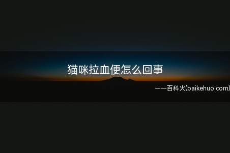 猫咪拉血便怎么回事(猫咪拉血便一般分为以下几种情况)