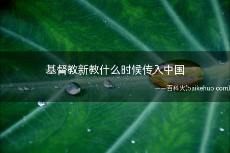 基督教新教什么时候传入中国(基督教新教于19世纪初传入中国)