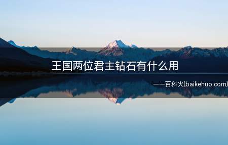 王国两位君主钻石有什么用
