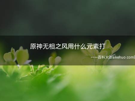 原神游戏中无相之风这个BOSS,推荐玩家使用岩属性的角色去攻