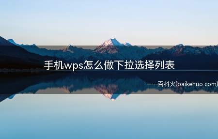 手机wps怎么做下拉选择列表(手机上使用wps编辑表格)