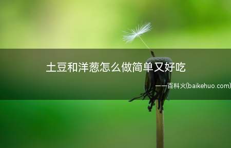 土豆和洋葱怎么做简单又好吃(吃马铃薯不必担心脂肪过剩,因为它只含有0)