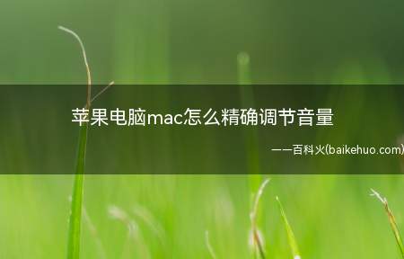 苹果电脑mac怎么精确调节音量（如何调节苹果电脑的音量）