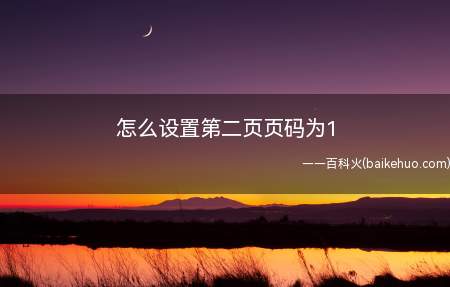 怎么设置第二页页码为1(联想GeekPro2020系统:win10190964位企业)