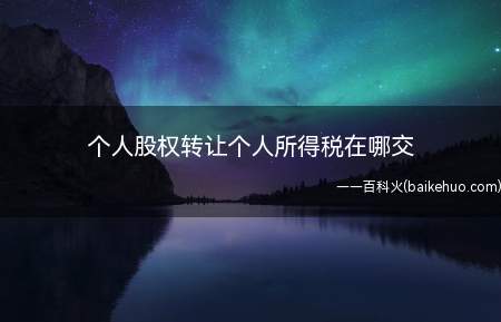 个人股权转让个人所得税在哪交(个人股权转让个人所得税向税务局申报)