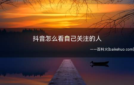 抖音怎么看自己关注的人(华为P40系统:EMUI10.1)