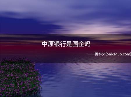 中原银行是国企吗(中原银行不是国企,属于私人股份制银行)