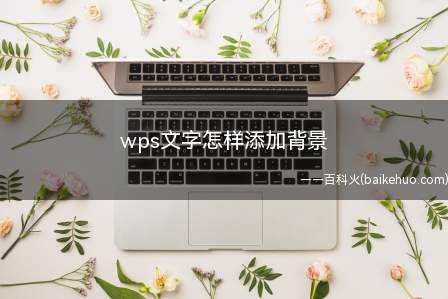 wps文字怎样添加背景