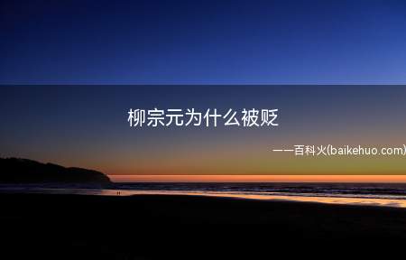 柳宗元为什么被贬