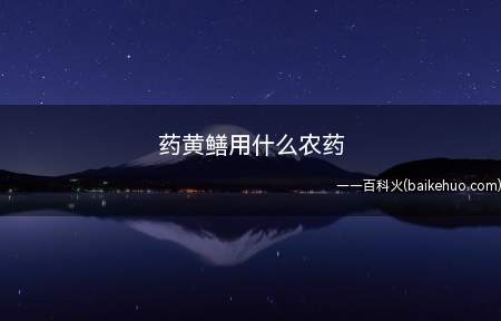 药黄鳝用什么农药(药黄鳝可以用灭扫利,它主要是利用封氧的原理)