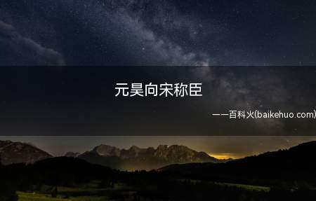 西夏向宋俯首称臣,全名李元昊,我国西夏的开国皇帝,谥号武烈皇