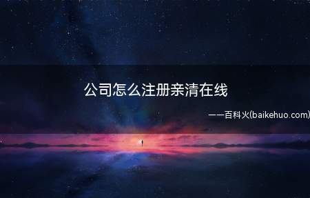 公司怎么注册亲清在线