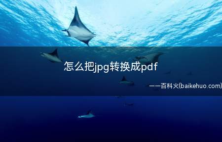 怎么把jpg转换成pdf