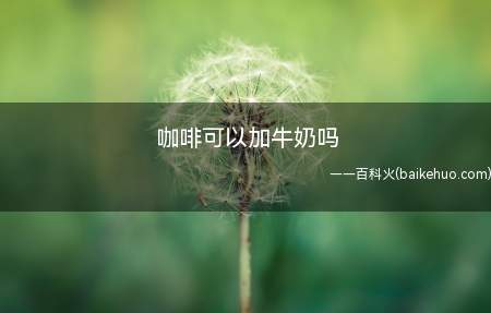 咖啡可以加牛奶吗
