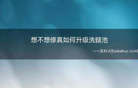 想不想修真如何升级洗髓池